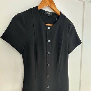 Theory Button Down Dress, Black